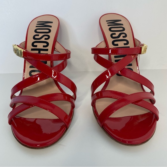 Moschino Red Logo Sandals - Picture 5 of 11